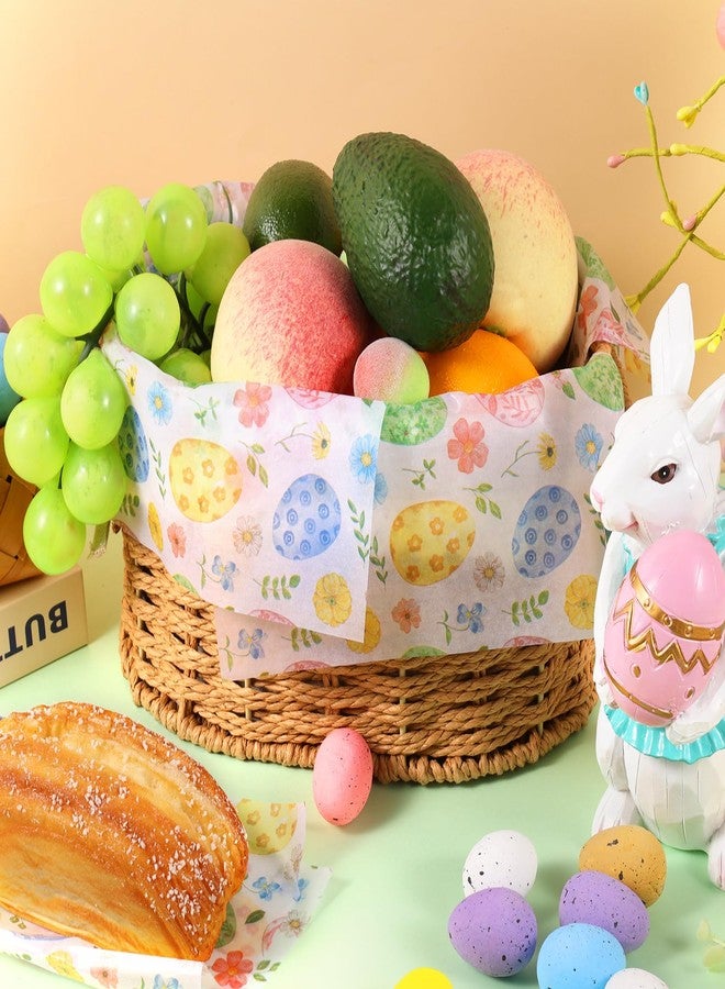 Fabllewavi 150 Sheets Easter Eggs Wax Paper Sheets for Food Deli, 9.8 x 8.3 inch Pastel Color Eggs Patterns Greaseproof Deli Paper for Sandwich Picnic Basket Liner Easter Spring Party Supplies - Image 3