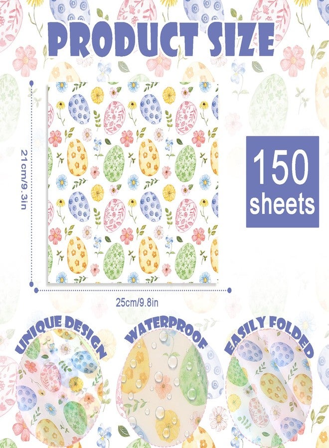 Fabllewavi 150 Sheets Easter Eggs Wax Paper Sheets for Food Deli, 9.8 x 8.3 inch Pastel Color Eggs Patterns Greaseproof Deli Paper for Sandwich Picnic Basket Liner Easter Spring Party Supplies - Image 2