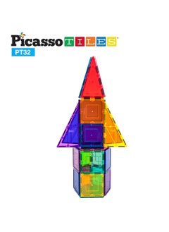 PicassoTiles Picasso Magnetic Rocket Booster 32-Pieces | Magnetic Tiles | Building Blocks | Educational Toy Set | Construction Building Kit for Child Brain Development  - Image 3