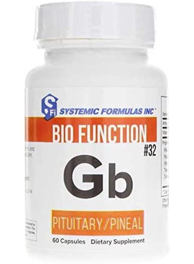 Systemic Formulas #32 Bio Function Gb Pituitary/Pineal 60 Capsules. Supports Mental Clarity and Focus and Normal circadian Rhythms. - Image 1