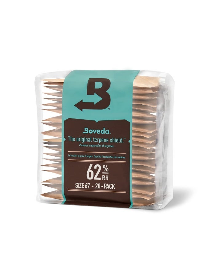 بوفيدا عبوات التحكم في الرطوبة بوفيدا 62% RH - عبوة من 10 عبوات بوزن 60 جم ​​- تنظيم الرطوبة في اتجاهين لصناديق حفظ السيجار والأعشاب والتخزين - Image 1