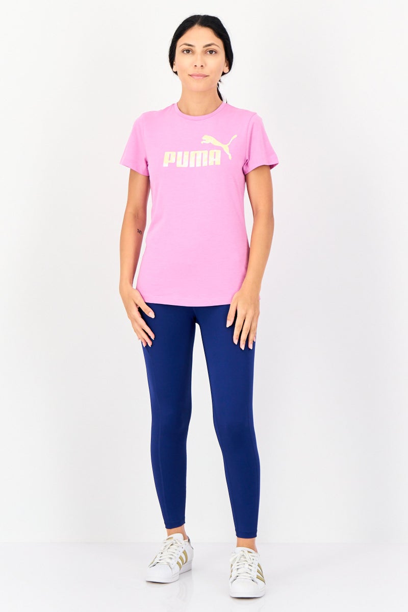 PUMA تي شيرت نسائي بقصة عادية بأكمام قصيرة، بنفسجي - Image 4