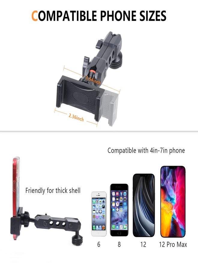 RERPRO Dash Phone Mount Holder for 2021 2022 2023 2024 2025 New Ford Bronco 2/4 Door Interior Accessories Dashboard Cell Phone Stand 360° Adjustable Aluminum Smartphone Bracket Black - Image 3