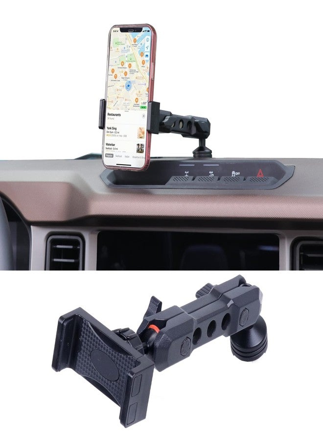 RERPRO Dash Phone Mount Holder for 2021 2022 2023 2024 2025 New Ford Bronco 2/4 Door Interior Accessories Dashboard Cell Phone Stand 360° Adjustable Aluminum Smartphone Bracket Black - Image 1