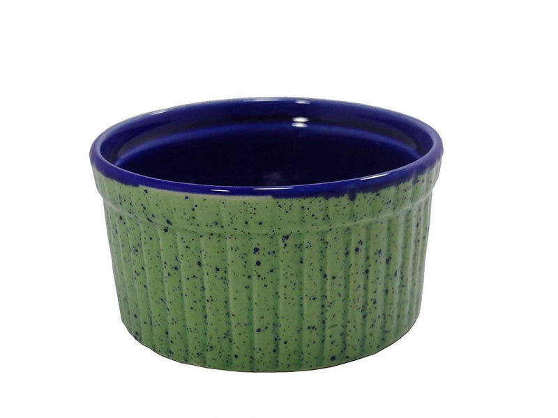 Caffeine Ceramic Handmade Green and Glossy Blue Ramekins Bowls - (Set of 1, 150 ml) - Image 2