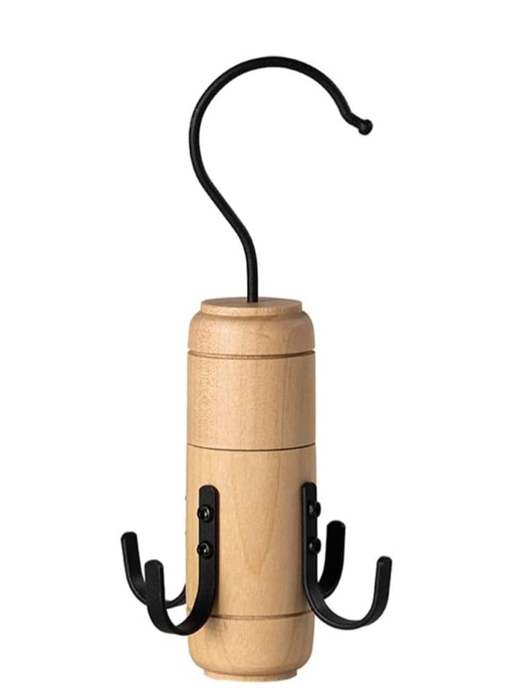 Excefore Rotatable Bag Hanger Belt Hanger Scarf Tie Rack Holder Hook Closet Organizer Wooden Rotating Kitchen Utensil Hanger Rack for Bags Shoes Jewelry Towel Hanging Decor Handbag Rack  - Image 1