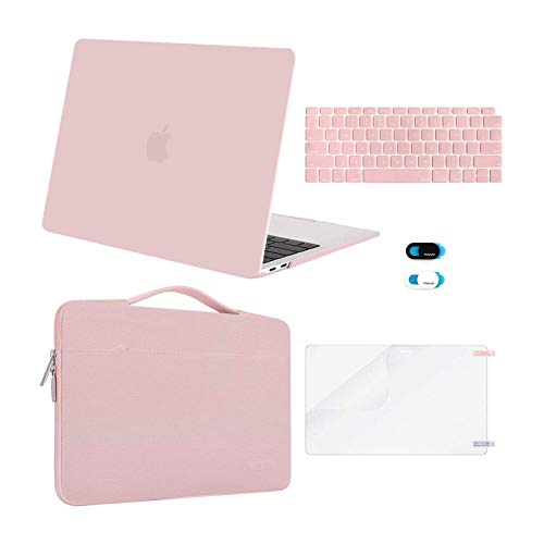 MOSISO Compatible with MacBook Air 13 inch Case M1 Chip 2021 2020 2019 2018 Release A2337 A2179 A1932 Retina Display Plastic Hard Shell CaseBagKeyboard SkinWebcam CoverScreen Film Rose Quartz - Image 1