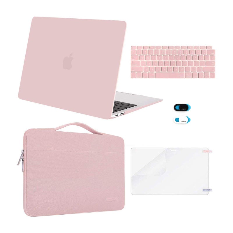 MOSISO Compatible with MacBook Air 13 inch Case M1 Chip 2021 2020 2019 2018 Release A2337 A2179 A1932 Retina Display Plastic Hard Shell CaseBagKeyboard SkinWebcam CoverScreen Film Rose Quartz - Image 2