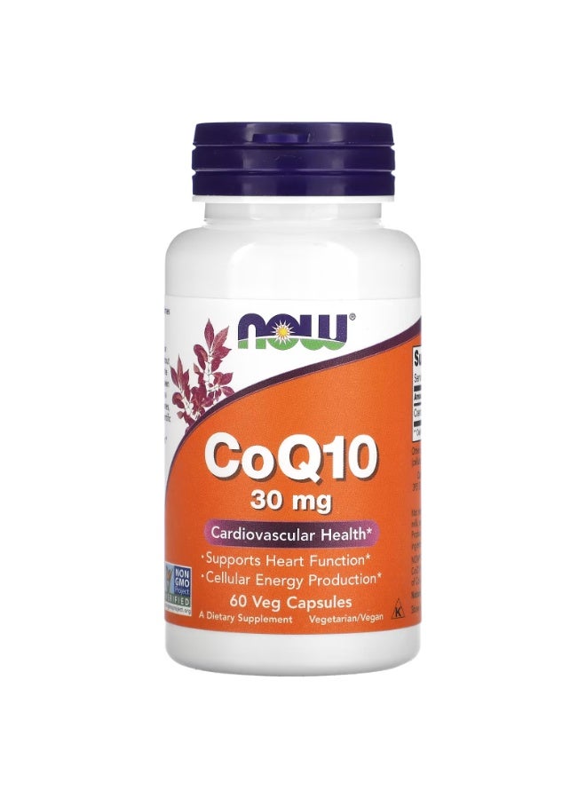 now CoQ10, 30 mg, 60 Veg Capsules - Image 1