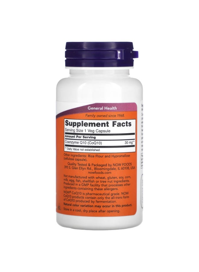now CoQ10, 30 mg, 60 Veg Capsules - Image 2