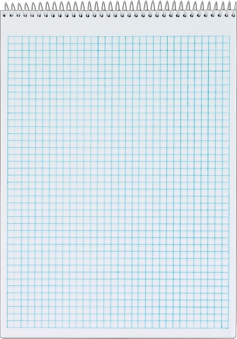 TOPS Docket Quadrille Pad, Wire Bound, 8-1/2 x 11-3/4 Inches, Quad Rule (4 x 4), White Paper, Black Covers, 70 Sheets per Pad (63801) - Image 2