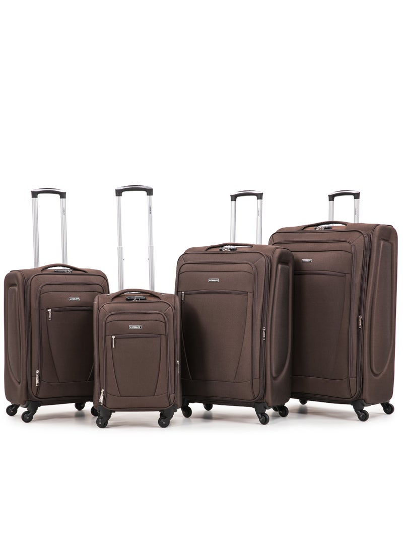 STARLIFE - 4 Piece Softside 4 Wheels Trolley Luggage Set With Number Lock 20,24,28,32 Inches - Image 1