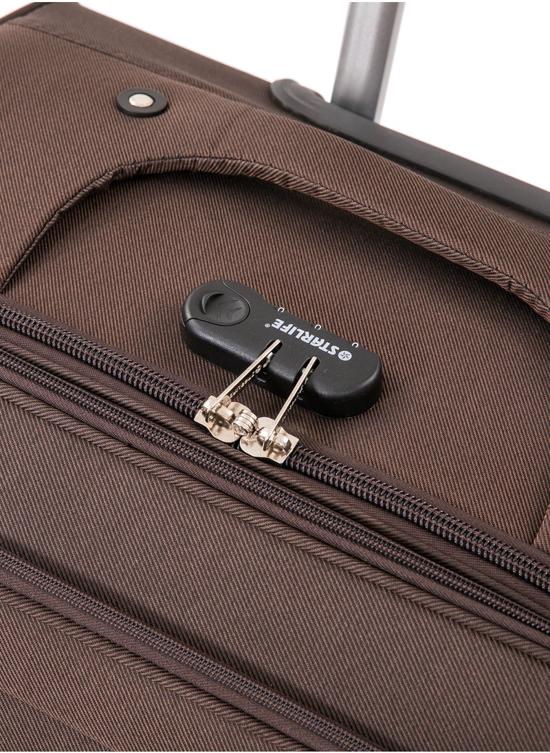 STARLIFE - 4 Piece Softside 4 Wheels Trolley Luggage Set With Number Lock 20,24,28,32 Inches - Image 1