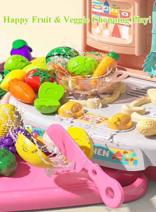 إيزي سو مجموعة ألعاب مطبخ تظاهري مكونة من 26 قطعة مع ملحقات، مجموعة مطبخ صغيرة للأطفال، مجموعة ألعاب قابلة للتخزين، ألعاب مطبخ تظاهرية سهلة الحمل، أفضل هدية للأطفال البنات والأولاد من 1 إلى 3 سنوات - Image 4
