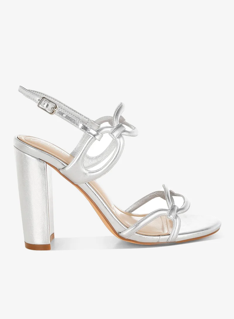 London Rag Women's Metallic Cut Out Chain Sandals In Silver