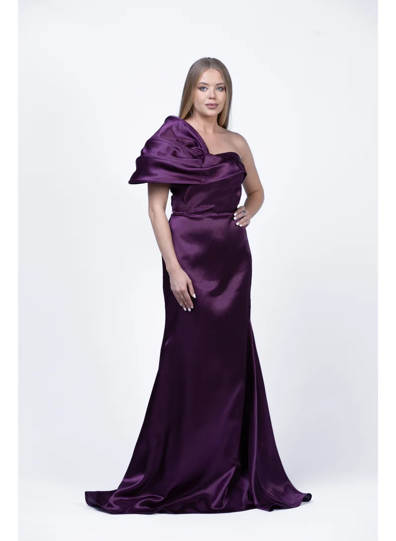 فاشونارا فستان سهرة غير متماثل بتصميم draped للنساء | فستان أنيق للمناسبات والحفلات الرسمية