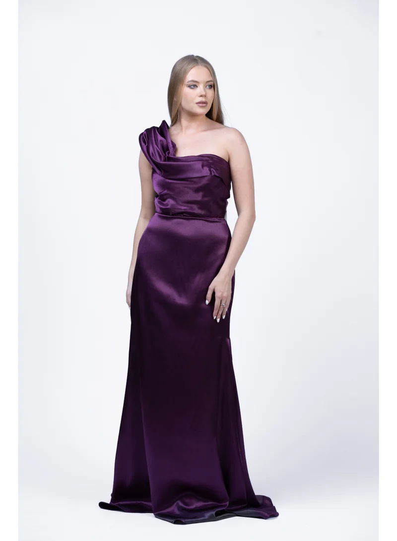 Fashonara  Draped Asymmetrical Evening Dress for Women | Elegant Formal & Partywear Gown for Women | Best Price UAE