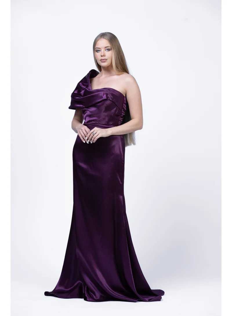 Fashonara  Draped Asymmetrical Evening Dress for Women | Elegant Formal & Partywear Gown for Women | Best Price UAE