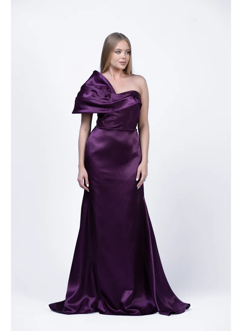 فاشونارا فستان سهرة غير متماثل بتصميم draped للنساء | فستان أنيق للمناسبات والحفلات الرسمية