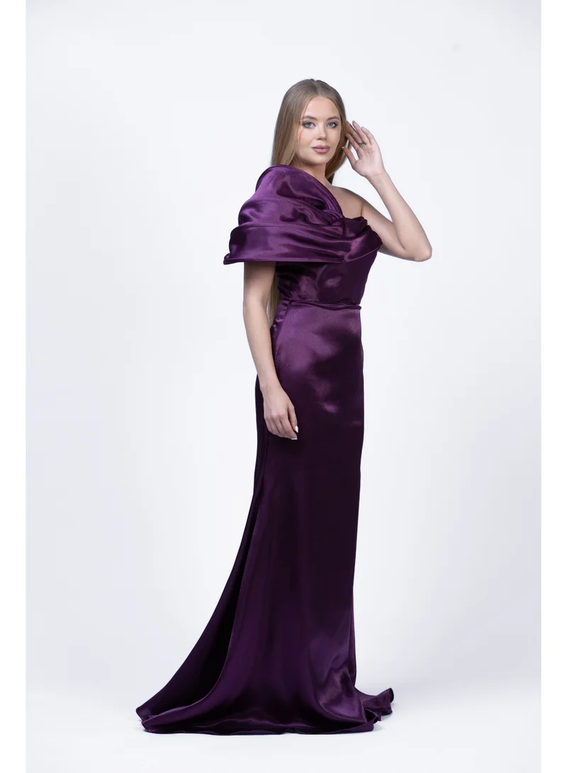 Fashonara  Draped Asymmetrical Evening Dress for Women | Elegant Formal & Partywear Gown for Women | Best Price UAE