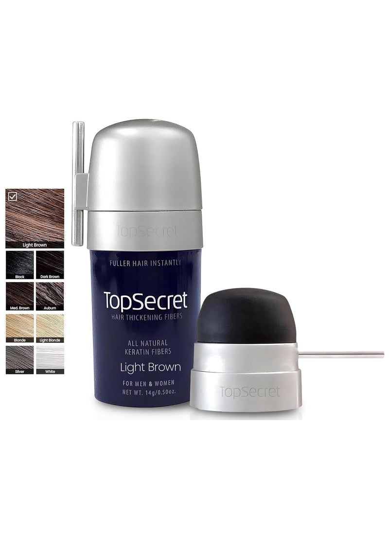 Top secret - Top Secret Hair Thickening Building Fibers Applicator Included - Undetectable & Natural Hair Filler for Men & Women - Instantly Fill in Thinning Hair - Weather & Sweat Resistant (Light Brown, Medium) - Image 1