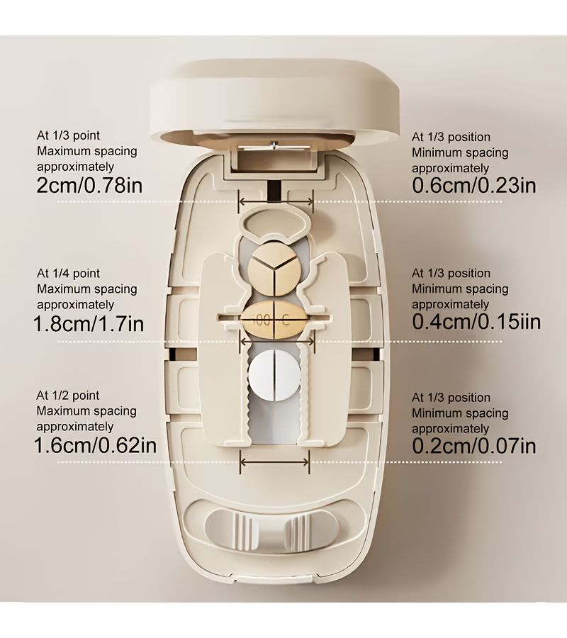 Brown Pill Cutter Multi Function 1 2 1 3 1 4 Tablet Precise Cutting Portable - Image 3