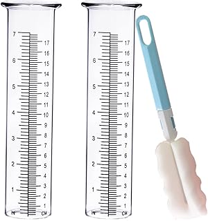 BIUWING BIUWING 7 inch Rain Gauge Replacement Tube Glass for Yard Garden and Outdoor Home, with Tube Brush, Best Rated,2 Packs  - Image 1