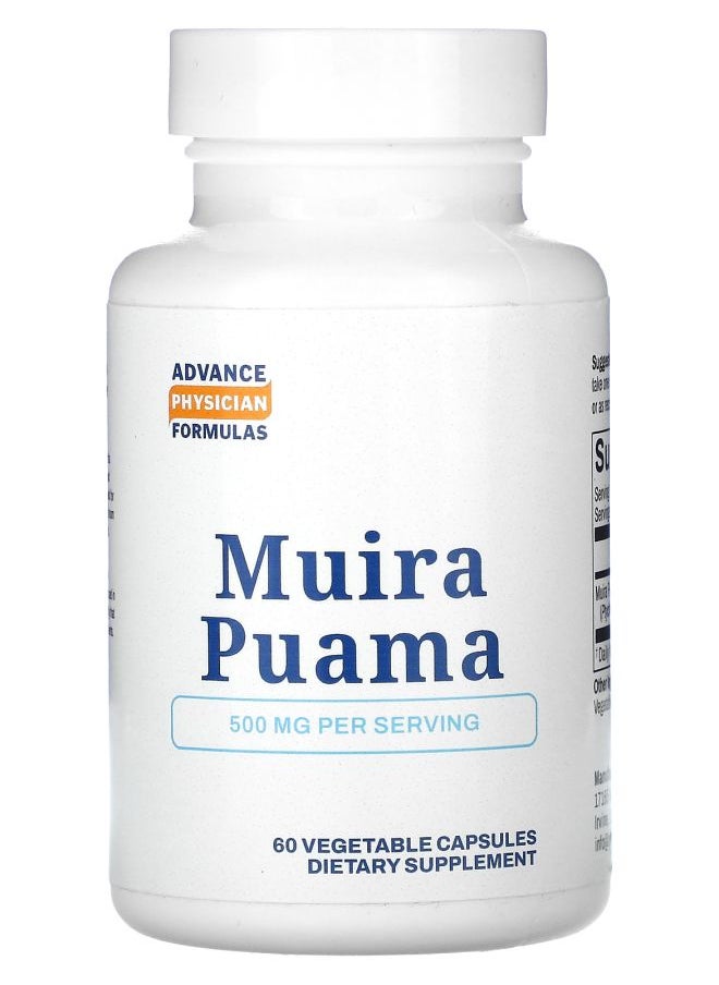 Advance Physician Formulas Muira Puama 500 mg 60 Vegetable Capsules 