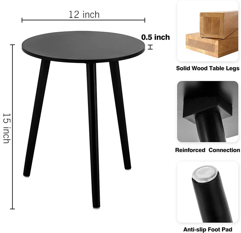 DDS Dream Decor Shoppee Indoor Plant Stand, Mid Century Wood Plant Stand Modern Plant Table, 13.5" Tall Plant Holder for Flower Pots, Small Round Side Table, End Table (Grey) - Image 5
