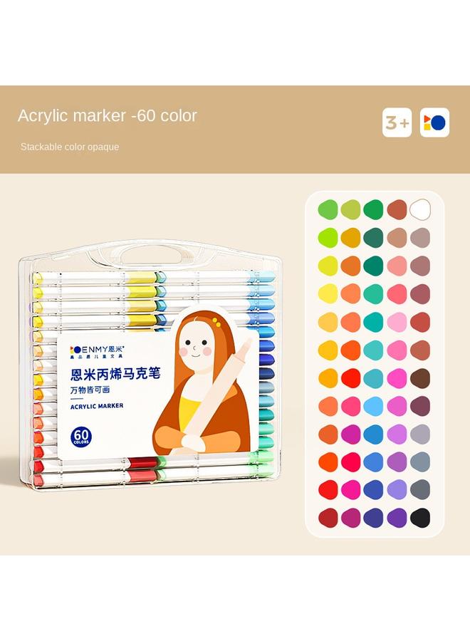 Bluejw Enmi Acrylic Marker Pen For Primary School Children Opaque Kindergarten Special Watercolor Pen Stackable Non-toxic Washable  - Image 1
