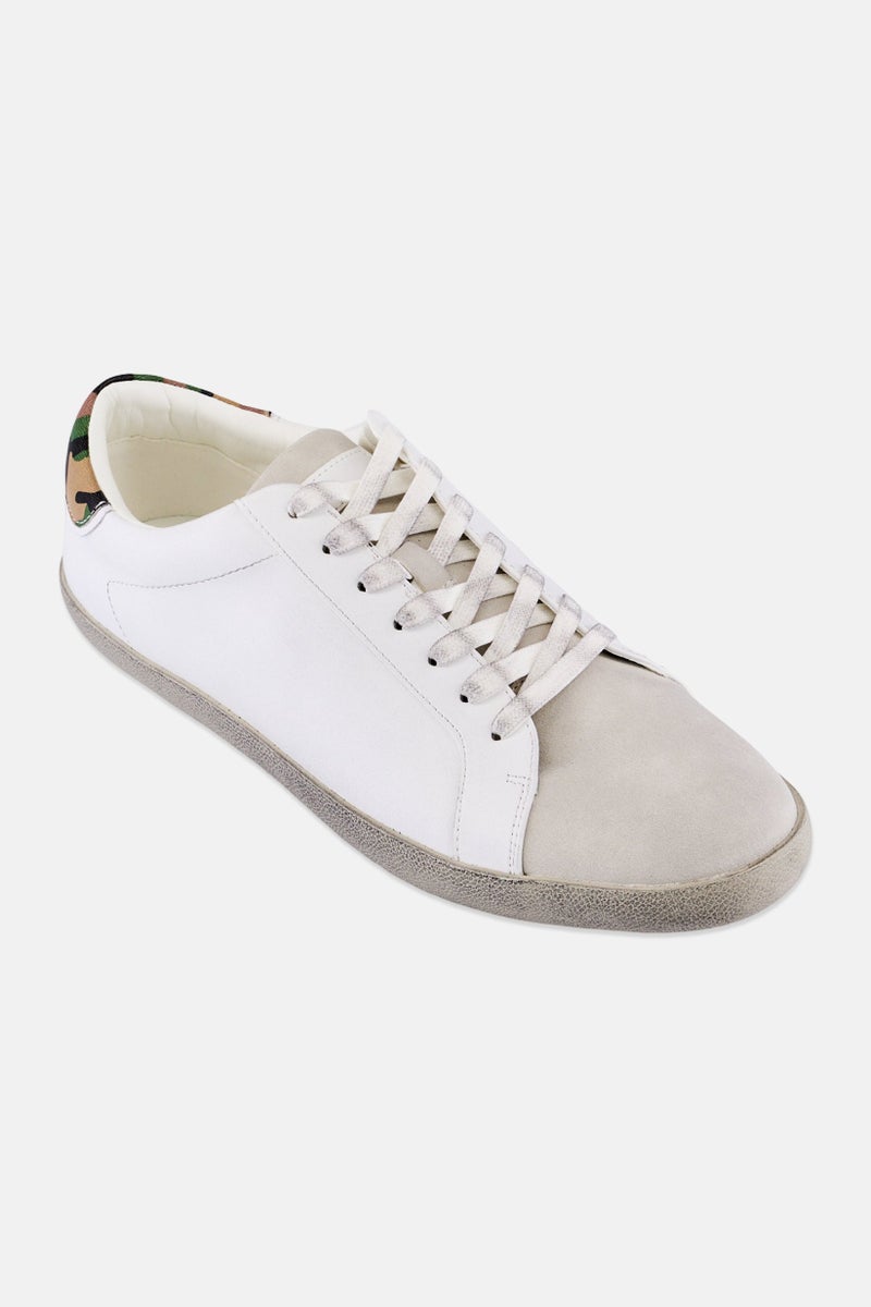 INC Men Medium Lace Up Camo Shoes, White - Image 1