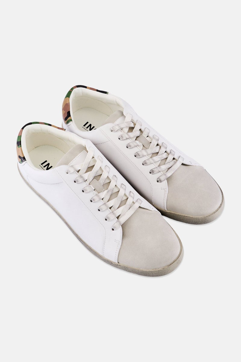 INC Men Medium Lace Up Camo Shoes, White - Image 2