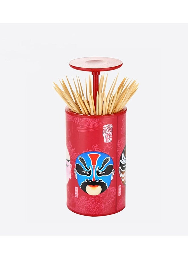Pop up Plastic Toothpick Holder Toothpick Box Special Toothpick Dispenser Toothpick Cotton Swab Storage Box Unique Home Design Decoration Great Gifts (Red Black)  - Image 2