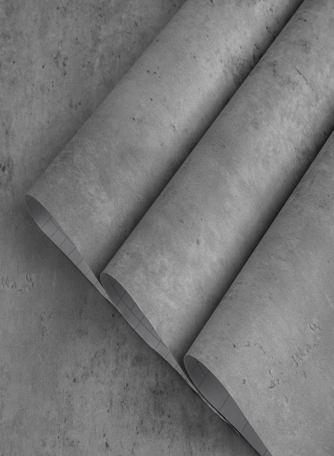 TOTIO Wide Grey Concrete Wallpaper Peel Stick 24x708inch Matte Thicken Waterproof Adhesive Gray Cement Textured Contact Paper Vinyl Wall Paper Rolls for Stores Rental Houses Modern Industrial Style - Image 2