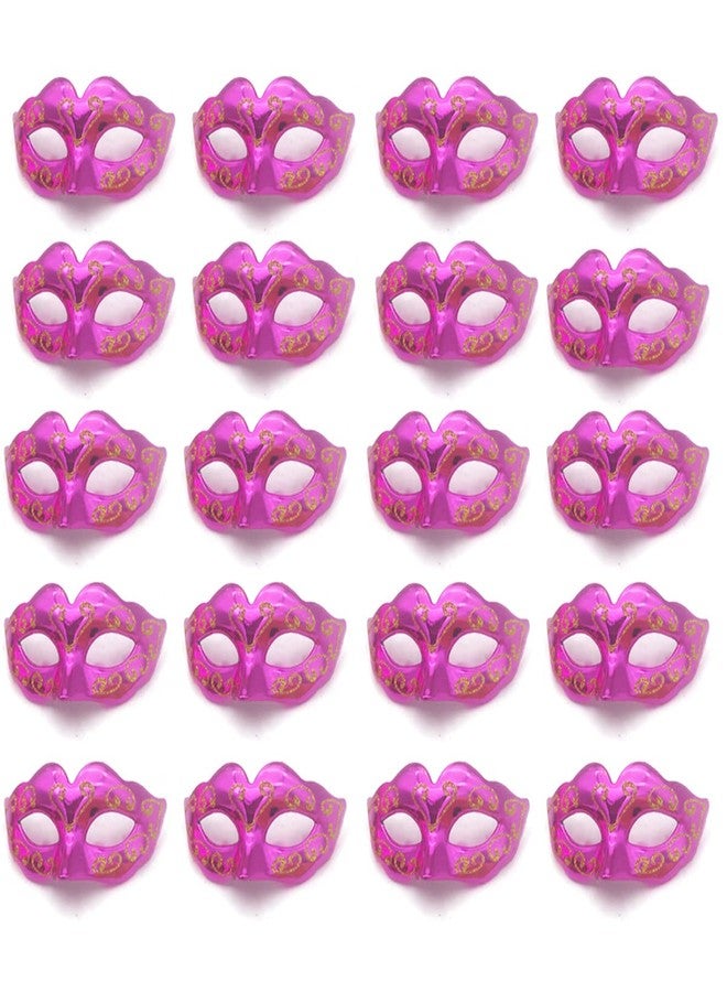 BLUE GARLIC Mini Masks Party Decoration, 20pcs Rosered Small Mardi Gras Mask Venetian Mask for Birthday Luxury Table Centerpieces Cake Topper Napkin Decor - Image 2