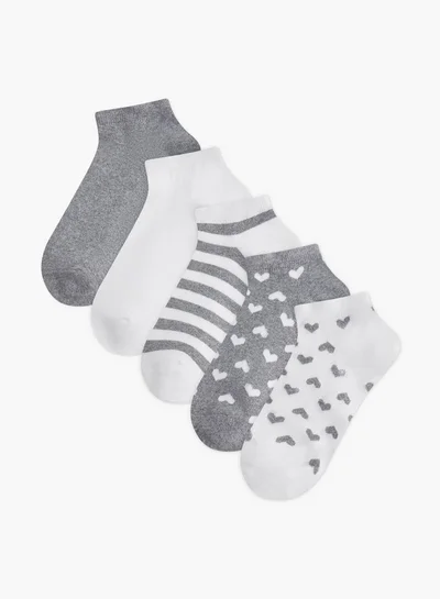 Flora Bella By Shoexpress Assorted Ankle Length Socks - Set of 5