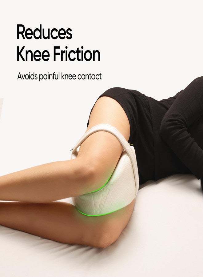 Frido Orthopedic Knee Pillow with Adjustable Strap | Memory Foam Leg Pillow for Side Sleepers | Sciatica Pain Relief, Hip, Back & Knee Support | Leg Rest Cushion with Bamboo Cover | Off-White - Image 3