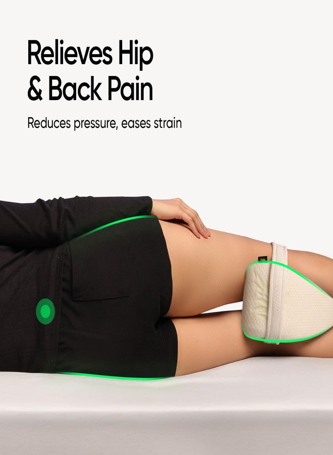 Frido Orthopedic Knee Pillow with Adjustable Strap | Memory Foam Leg Pillow for Side Sleepers | Sciatica Pain Relief, Hip, Back & Knee Support | Leg Rest Cushion with Bamboo Cover | Off-White - Image 5