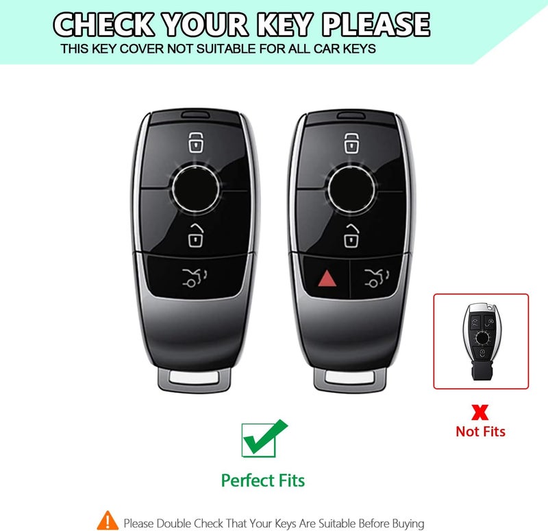 FT FUNTOR TPU Smart Key Cover for Mercedes Benz with Keychain - D-Black - Image 2