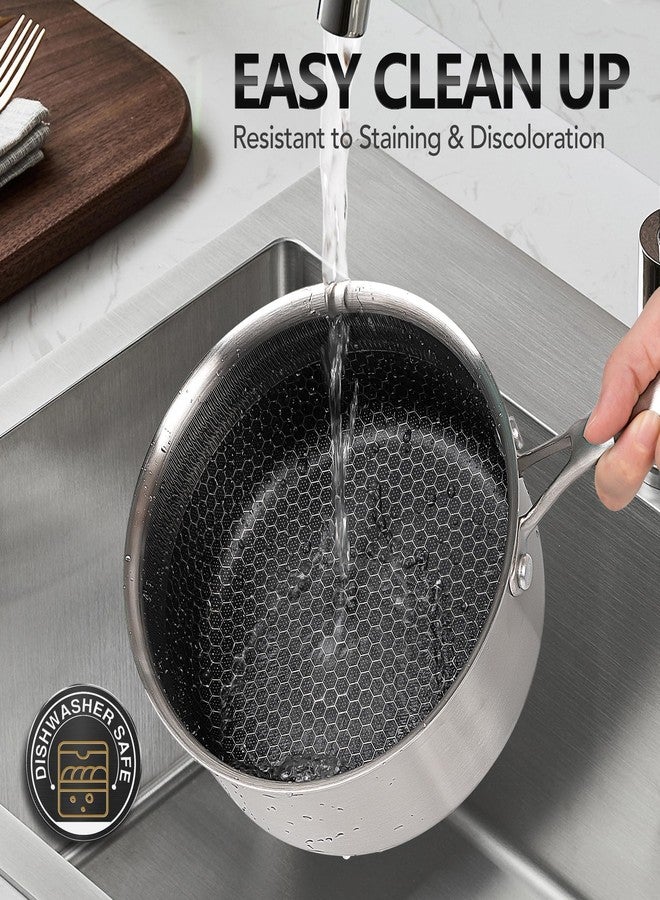 MICHELANGELO 1 Quart Saucepan with Lid, Premium Triple Ply Stainless Steel Sauce Pan with Lid, Small Saucepan with Honeycomb Interior - 1QT - Image 5