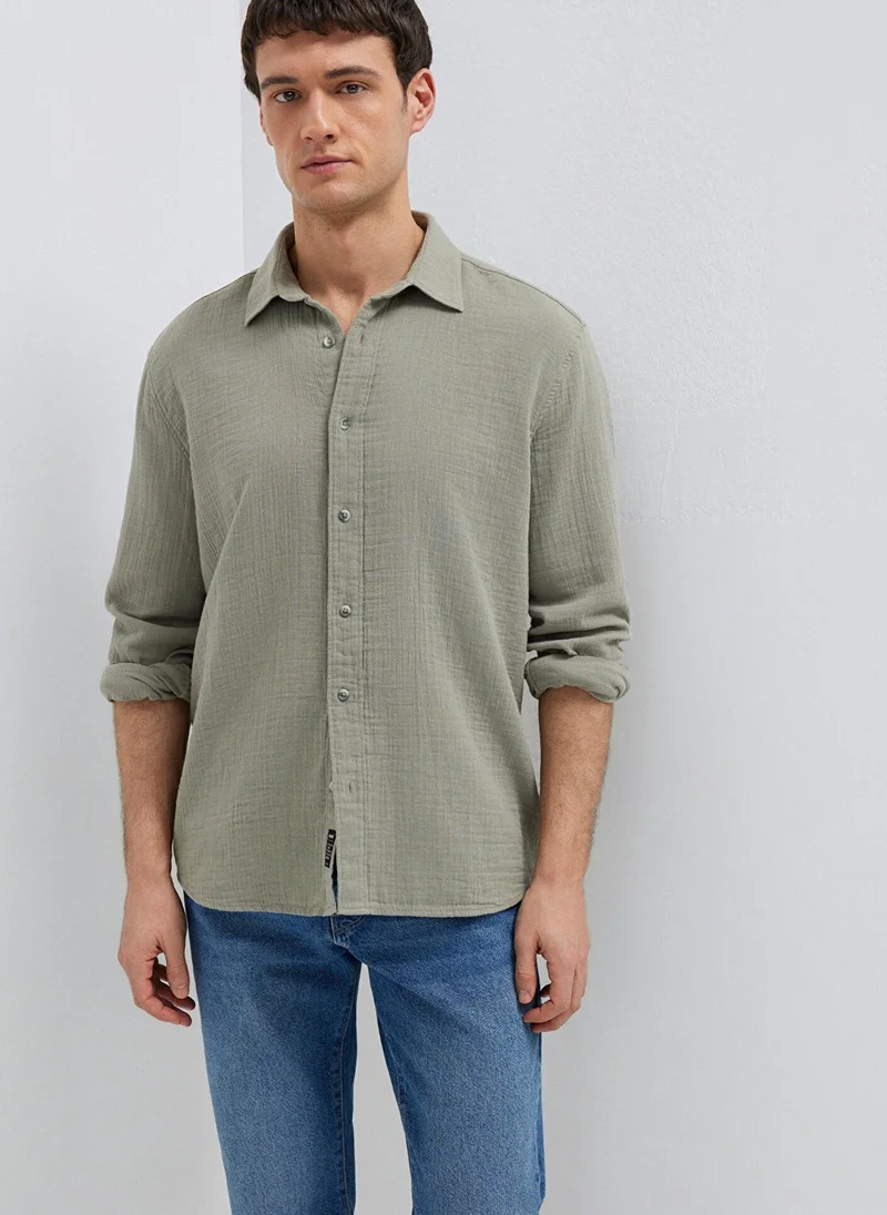 Mavi Solid Regular Fit Shirt