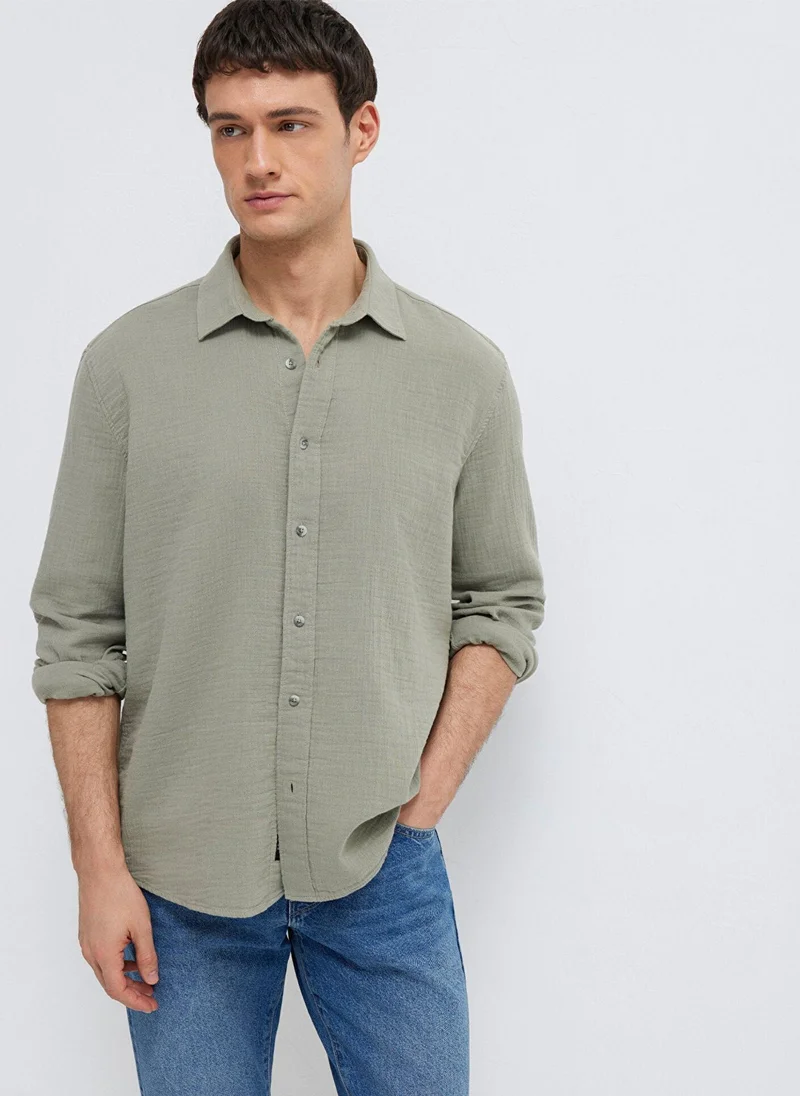 Mavi Solid Regular Fit Shirt