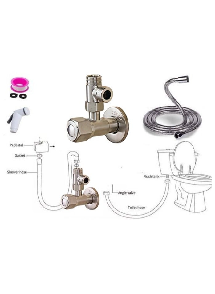 Shams 2 piece valve + 1.5 meter hose + 1 hand bidet  - Image 3