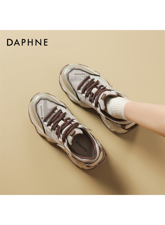 Daphne Thick-soled Dad Shoes Women's New Spring Style, Showing Small Feet And Increasing Casual Sports Shoes 4025101112 Coffee Color Size 37 - Image 5