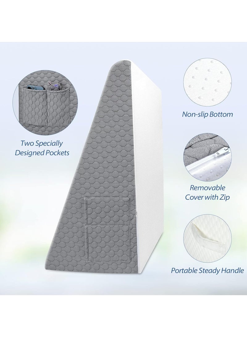 Wedge Pillow 12" Bed Wedge Pillow for Sleeping Acid Reflux After Surgery Triangle Pillow Wedge for Sleeping Gerd Snoring, Air Layer Wedge Cover|Memory Foam Top  - Image 5