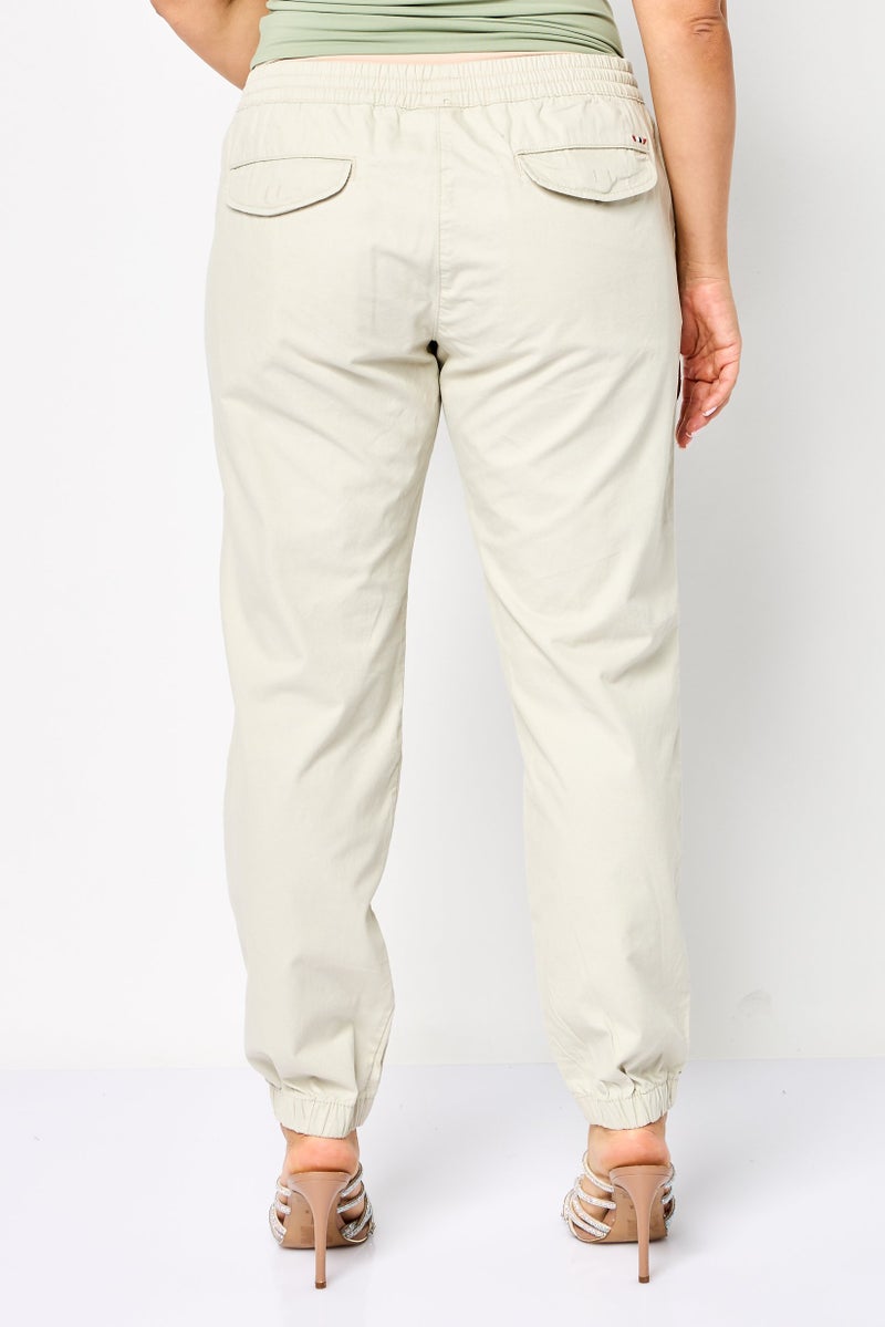 Napapijri Women Regular Fit Plain Jogger Pants, Dove Grey - Image 4