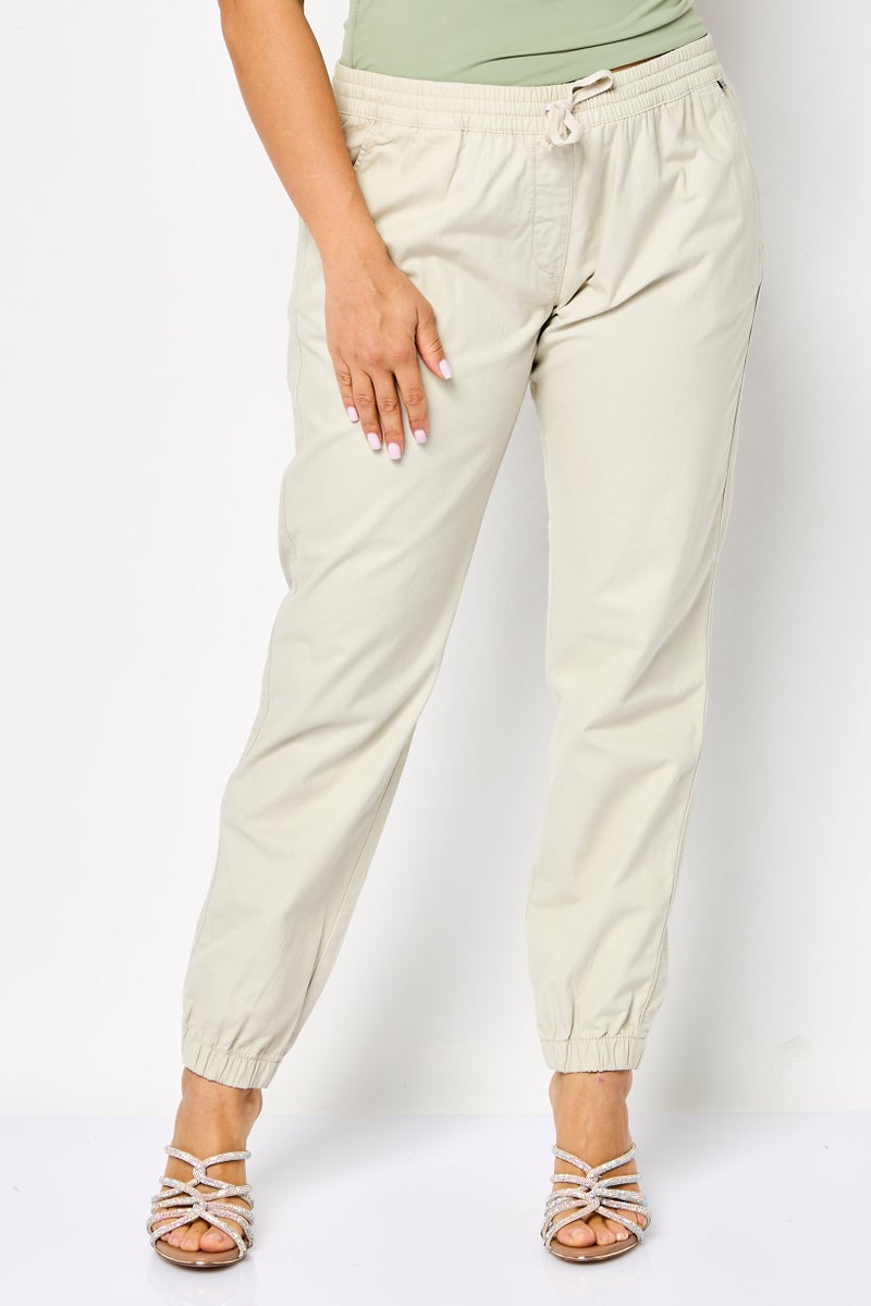 Napapijri Women Regular Fit Plain Jogger Pants, Dove Grey - Image 1