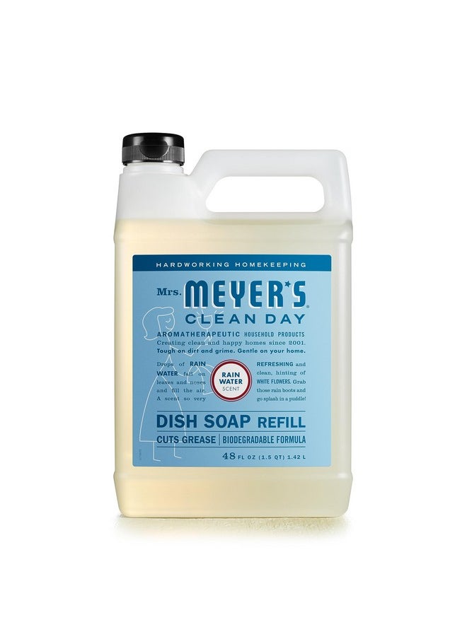 Mrs. Meyer's Clean Day MRS. MEYER'S CLEAN DAY Liquid Dish Soap Refill, Biodegradable Formula, Rain Water, 48 fl. oz  - Image 1