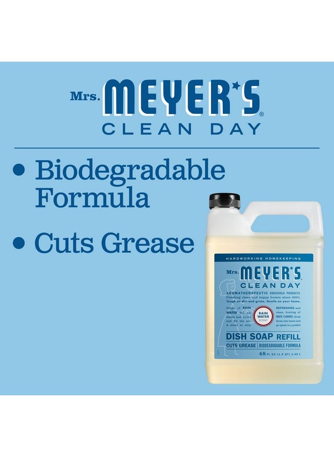 Mrs. Meyer's Clean Day MRS. MEYER'S CLEAN DAY Liquid Dish Soap Refill, Biodegradable Formula, Rain Water, 48 fl. oz  - Image 4