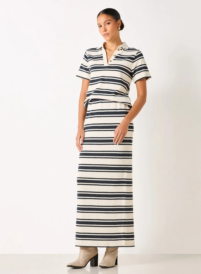 Lee Cooper Lee Cooper Striped Skirt with Slit Detail Maxi